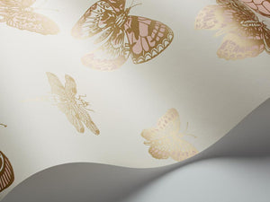 Cole & Son Wallpaper Cole & Son Butterflies & Dragonflies Wallpaper - Pink on Ivory