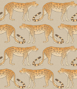 Cole & Son Wallpaper Cole & Son Leopard Walk Wallpaper - Stone & Orange