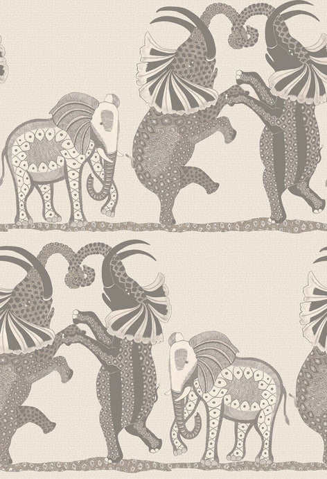 Cole & Son Wallpaper Cole & Son Safari Dance Wallpaper - Pale Stone & Grey