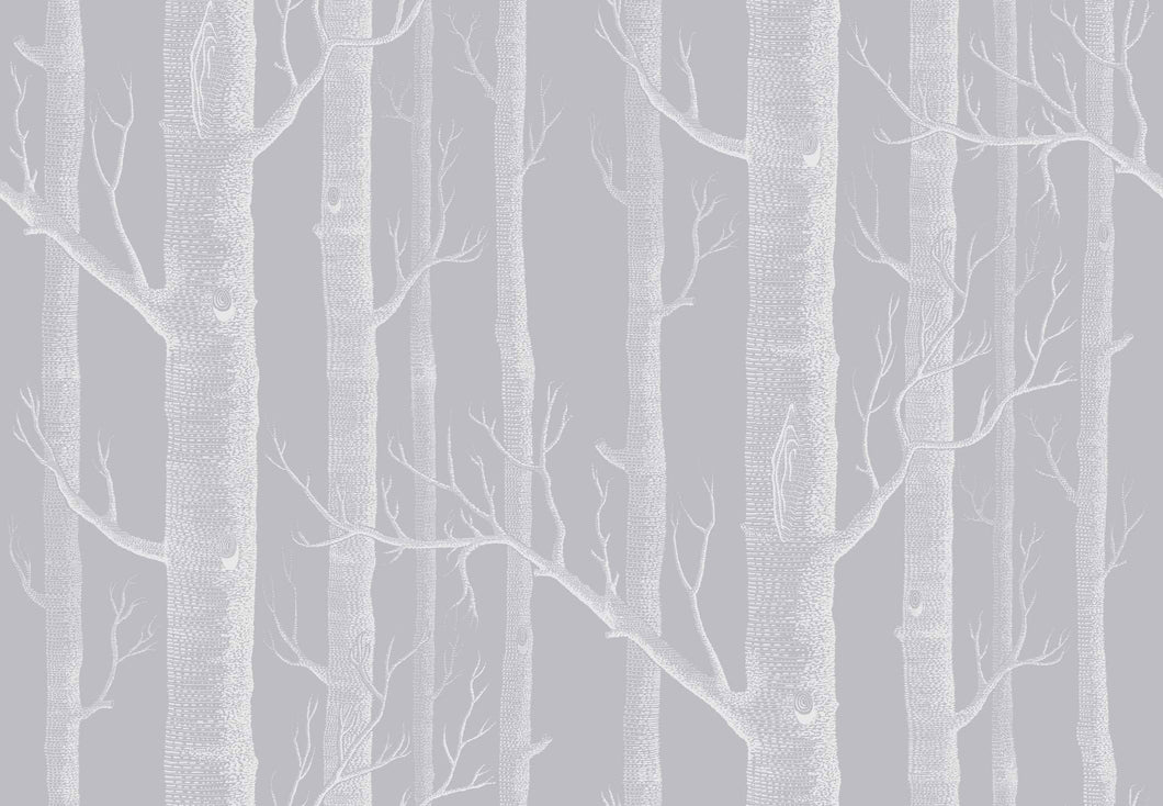 Cole & Son Wallpaper Cole & Son Woods Wallpaper - Grey and White