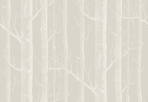 Cole & Son Wallpaper Cole & Son Woods Wallpaper - Stone and White