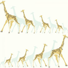 Load image into Gallery viewer, DwellStudio Wallpaper Double Roll / Aqua/Yellow DwellStudio Giraffes Sure Strip Wallpaper Double Roll