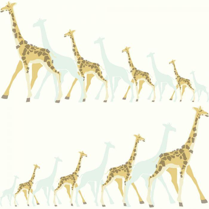 DwellStudio Wallpaper Double Roll / Aqua/Yellow DwellStudio Giraffes Sure Strip Wallpaper Double Roll