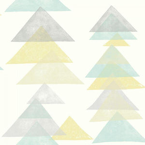 DwellStudio Wallpaper Double Roll / Aqua/Yellow DwellStudio Triangles Sure Strip Wallpaper Double Roll