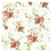 Load image into Gallery viewer, Magnolia Home Wallpaper Double Roll / Coral/Light Blue Magnolia Home Heirloom Rose Sure Strip Wallpaper Double Roll