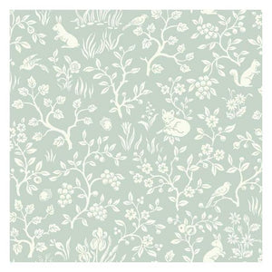 Magnolia Home Wallpaper Double Roll / Mineral Green Magnolia Home Fox & Hare Sure Strip Wallpaper Double Roll