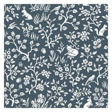 Load image into Gallery viewer, Magnolia Home Wallpaper Double Roll / Navy Magnolia Home Fox &amp; Hare Sure Strip Wallpaper Double Roll