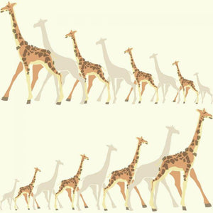 DwellStudio Wallpaper Double Roll / Neutral/Orange DwellStudio Giraffes Sure Strip Wallpaper Double Roll
