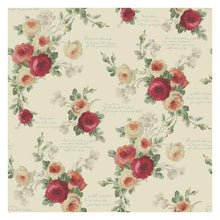 Load image into Gallery viewer, Magnolia Home Wallpaper Double Roll / Red/Beige Magnolia Home Heirloom Rose Sure Strip Wallpaper Double Roll