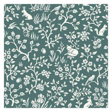 Load image into Gallery viewer, Magnolia Home Wallpaper Double Roll / Teal Magnolia Home Fox &amp; Hare Sure Strip Wallpaper Double Roll