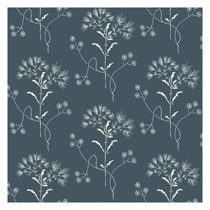 Magnolia Home Wallpaper Double Roll / White/Navy Magnolia Home Wildflower Sure Strip Wallpaper Double Roll