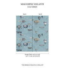 Load image into Gallery viewer, Fornasetti Wallpaper Fornasetti Macchine Volanti Wallpaper - Slate Blue &amp; Gilver