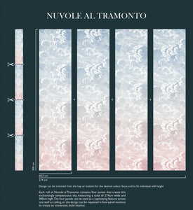 Fornasetti Wallpaper Fornasetti Nuvole Al Tramonto Wallpaper - Dusk/Pink
