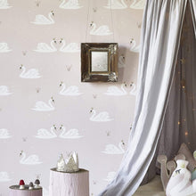 Load image into Gallery viewer, Hibou Home Wallpaper Hibou Home Swans Wallpaper