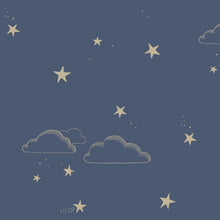 Load image into Gallery viewer, Hibou Home Wallpaper Indigo/Gold Hibou Home Starry Sky Wallpaper