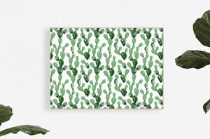 Anewall Wallpaper Print: Canvas Print - 54”(W) x 40”(H) Anewall Desert Cactus Wallpaper