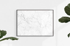 Anewall Wallpaper Print: Canvas Print - 54”(W) x 40”(H) Anewall Modern Grey & White Marble Wallpaper