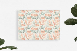 Anewall Wallpaper Print: Canvas Print - 54”(W) x 40”(H) Anewall Orange Blossom Wallpaper