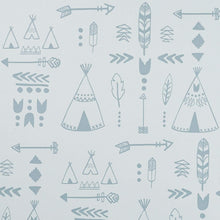 Load image into Gallery viewer, Hibou Home Wallpaper Storm Green/ Grey Hibou Home Teepees Wallpaper