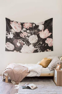 Anewall Wallpaper Tapestry: Linen - 80”(W) x 54”(H) Anewall Blossoms Wallpaper