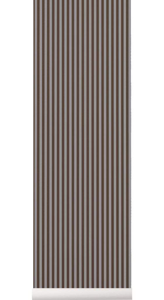 Ferm Living Wallpaper Thin / Bordeaux & Grey Ferm Living Wallpaper - Thin & Thik Lines