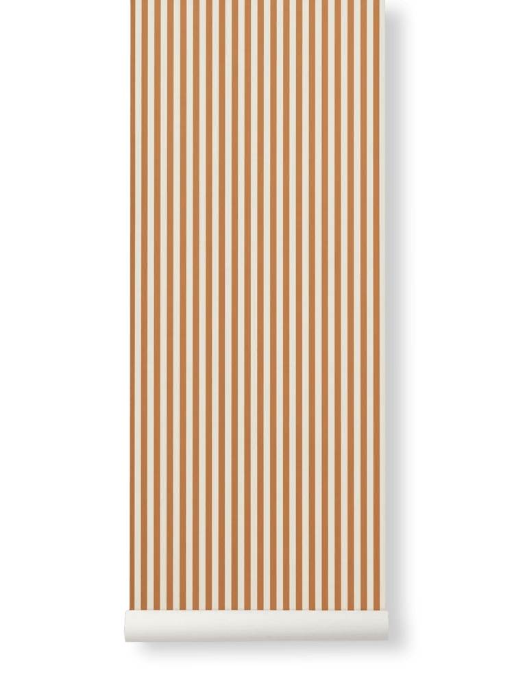 Ferm Living Wallpaper Thin / Mustard/Off White Ferm Living Wallpaper - Thin & Thik Lines