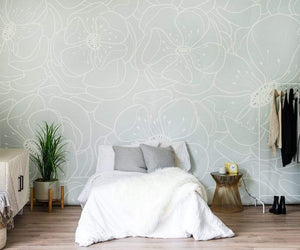 Anewall Wallpaper Wallpaper: Pre-pasted - 150”(W) x 108”(H) Anewall Hibiscus Mural Wallpaper