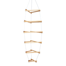 Load image into Gallery viewer, Wiwiurka Toys White Indoor / Large WIWIURKA WOODEN CLIMBER TRIANGULAR ROPE LADDER by Wiwiurka Toys