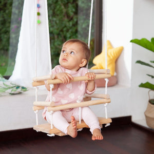 Wiwiurka Toys White Rope WOODEN SWING CHAIR FOR BABIES by Wiwiurka Toys
