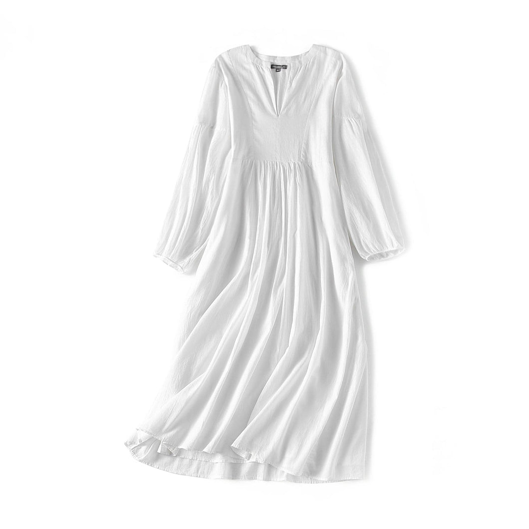 Malabar Baby Women's Cotton Kaftan Dress - White