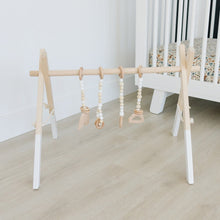 Load image into Gallery viewer, Poppyseed Play Wooden Baby Gyms White Pine Gym + White Toys Poppyseed Play Wooden Baby Gym + White Toys