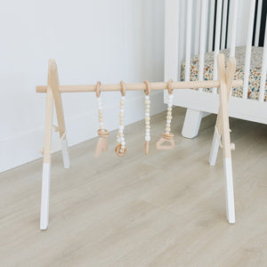 Poppyseed Play Wooden Baby Gyms White Pine Gym + White Toys Poppyseed Play Wooden Baby Gym + White Toys