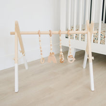 Load image into Gallery viewer, Poppyseed Play Wooden Baby Gyms White Pine Gym + Wood Toys Poppyseed Play Wooden Baby Gym + Natural Wood Toys