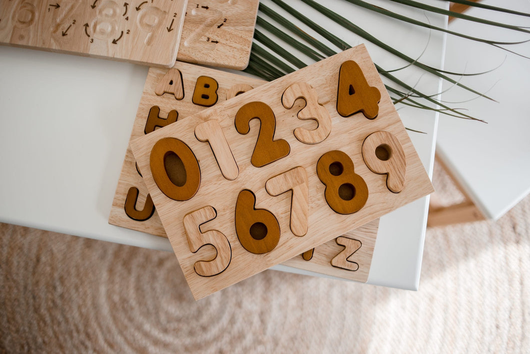 Qtoys Wooden Puzzle toys Qtoys Natural Number Puzzle