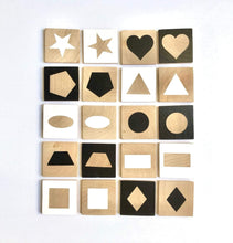 Load image into Gallery viewer, Modern Blocks Wooden Toys Black Modern Blocks Shapes Memory Game