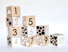 Load image into Gallery viewer, Modern Blocks Wooden Toys Modern Blocks 10 Block Numbers Counting Set