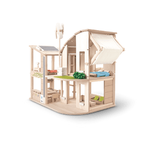 PlanToys USA Wooden Toys PlanToys Green Dollhouse With Furniture