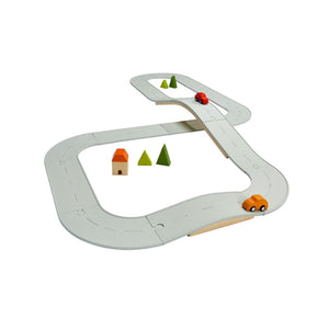 PlanToys USA Wooden Toys PlanToys Rubber Road & Rail Set – Large