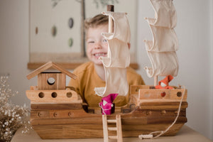 Qtoys Wooden Toys Qtoys Wooden pirate ship