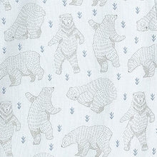 Load image into Gallery viewer, Feather Baby Zipper Footie - Dancing Bears on Baby Blue  100% Pima Cotton by Feather Baby