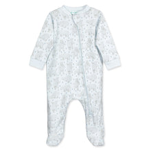 Load image into Gallery viewer, Feather Baby Zipper Footie - Dancing Bears on Baby Blue  100% Pima Cotton by Feather Baby