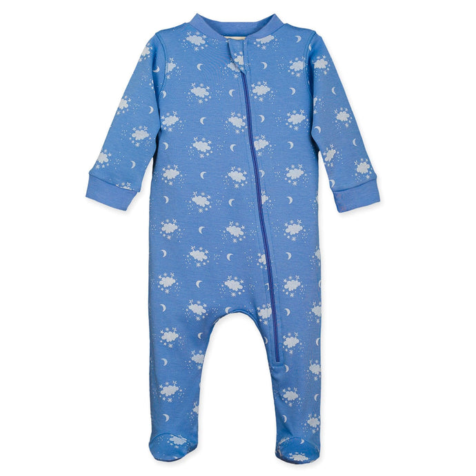 Feather Baby Zipper Footie - Night Sky on Cornflower Blue  100% Pima Cotton by Feather Baby